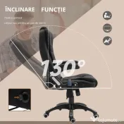 Vinsetto Fotoliu de masaj pentru birou sau acasa cu inaltime reglabila, 6 puncte de masaj si incalzire, 67L x 74P x 107-116Acm, negru 