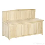 Outsunny Cufar container pentru Extern din Lemn de Brad Natural cu Spatar | Aosom Romania