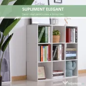 Librarie Alba Moderna HOMCOM 9 Compartimente 91x91x30cm | Aosom Romania