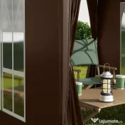 Outsunny Pavilion Pop-up Impermeabil cu 4 Pereți Detașabili și Geantă de Transport, 2x2x2.4 m, Maro 