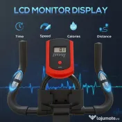 HOMCOM Bicicleta pentru Antrenament Aerobica cu Display LCD, Negru si Rosu 
