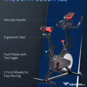 HOMCOM Bicicleta pentru Antrenament Aerobica cu Display LCD, Negru si Rosu 