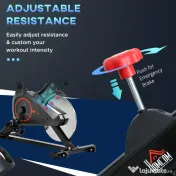 HOMCOM Bicicleta pentru Antrenament Aerobica cu Display LCD, Negru si Rosu 
