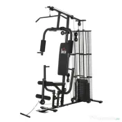 HOMCOM Statie de fitness Multifunctionala pentru Sala si Casa, din Otel 150x110x210cm Negru