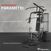 HOMCOM Statie de fitness Multifunctionala pentru Sala si Casa, din Otel 150x110x210cm Negru