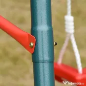 Outsunny Leagăn Dublu de Grădină pentru Copii 3+ Ani, Verde și Roșu 