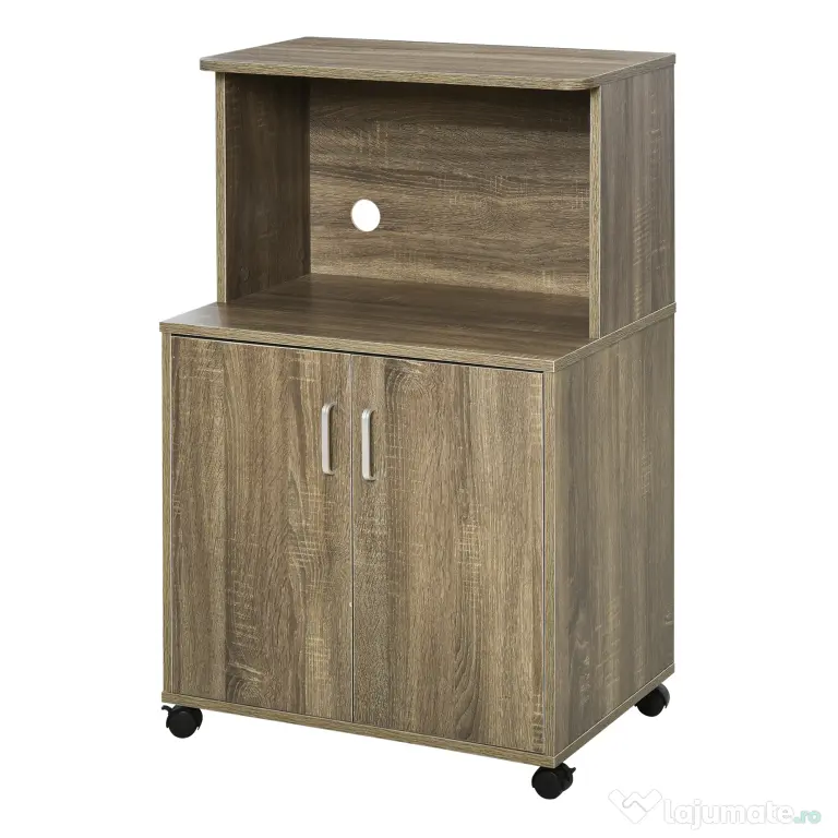 Mobilier Bucatarie cu 4 Roti, Dulapior cu Etajera din PAL, Lemn 60,4x40,3x97cm HOMCOM | Aosom Romania