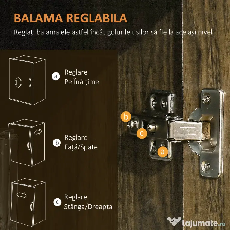 Mobilier Bucatarie cu 4 Roti, Dulapior cu Etajera din PAL, Lemn 60,4x40,3x97cm HOMCOM | Aosom Romania