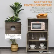 Mobilier Bucatarie Multifunctional HOMCOM cu 4 Roti, Dulapior si Etajera pentru Microunde, 60,4x40,3x97cm - Lemn