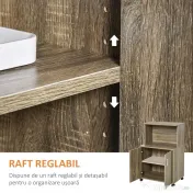 Mobilier Bucatarie Multifunctional HOMCOM cu 4 Roti, Dulapior si Etajera pentru Microunde, 60,4x40,3x97cm - Lemn