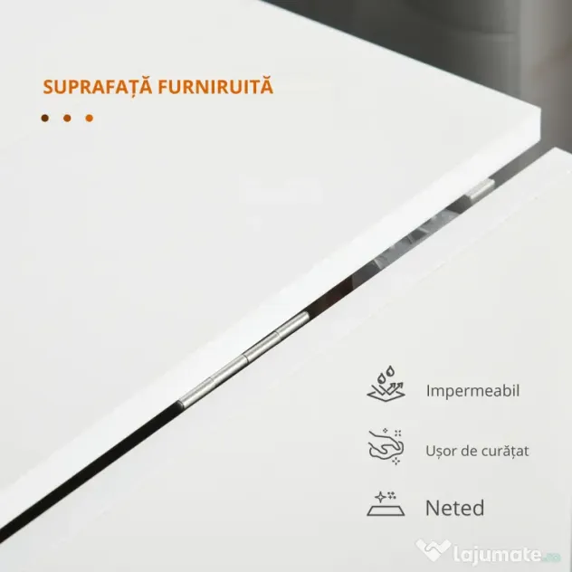 HOMCOM Masă de Prânz Pliabilă cu Roți, Mobilier Bucătărie Spațiu-Eficient, Alb, 120x80x73 cm | Aosom Romania