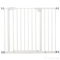 PawHut Poartă Extensibilă pentru Câini cu Montare prin Presiune, Barieră Închidere Automată și Extensie, 86x76.2 cm, Alb | Aosom Romania