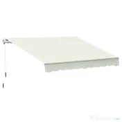 Outsunny Copertină Rulou Manuală pentru Uși și Ferestre, din Aluminiu și Poliester Anti-UV, 295x245cm, Alb | Aosom Romania
