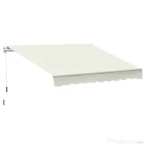Outsunny Copertină Rulou Manuală pentru Uși și Ferestre, din Aluminiu și Poliester Anti-UV, 295x245cm, Alb | Aosom Romania