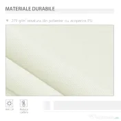 Outsunny Copertină Rulou Manuală pentru Uși și Ferestre, din Aluminiu și Poliester Anti-UV, 295x245cm, Alb | Aosom Romania