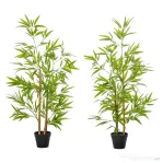 Outsunny Set 2 Plante Bambus Artificiale – 120 cm cu Ghiveci