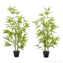 Outsunny Set 2 Plante Bambus Artificiale – 120 cm cu Ghiveci