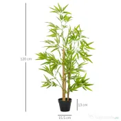 Outsunny Set 2 Plante Bambus Artificiale – 120 cm cu Ghiveci 