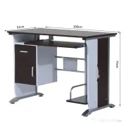 HOMCOM Birou pentru PC cu Sertare in Lemn, 100x52x75cm, Maro 