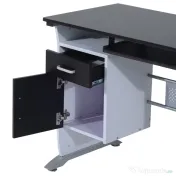 HOMCOM Birou pentru PC cu Sertare in Lemn, 100x52x75cm, Maro 