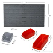 DURHAND 44bucati Suport container pentru scule cutii reglabile si detasabile montabil pe perete 