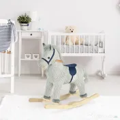 HOMCOM Balansoar Interactiv Cal Copii 36-72 Luni, Jucărie Pluș Educativă 64x73x35cm | Aosom Romania 
