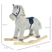 HOMCOM Balansoar Interactiv Cal Copii 36-72 Luni, Jucărie Pluș Educativă 64x73x35cm | Aosom Romania 