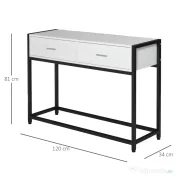HOMCOM Consolă Modernă cu 2 Sertare, Masă pentru Hol sau Living, Design Elegant, 120x34x81 cm | Aosom Romania 