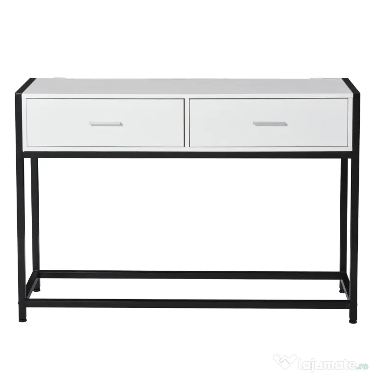 HOMCOM Consolă Modernă cu 2 Sertare, Masă pentru Hol sau Living, Design Elegant, 120x34x81 cm | Aosom Romania
