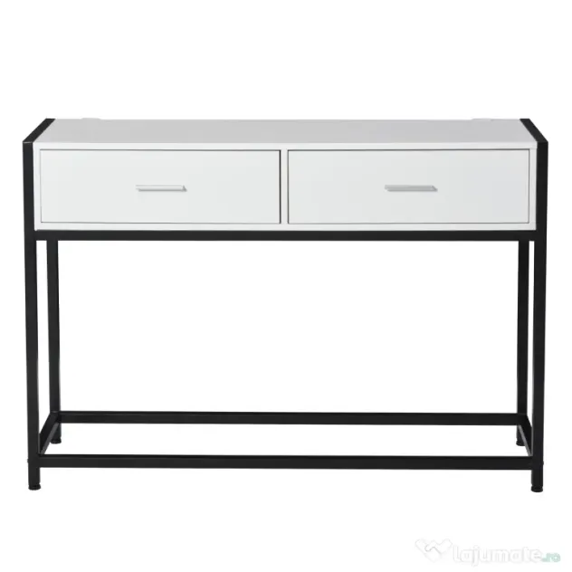 HOMCOM Consolă Modernă cu 2 Sertare, Masă pentru Hol sau Living, Design Elegant, 120x34x81 cm | Aosom Romania
