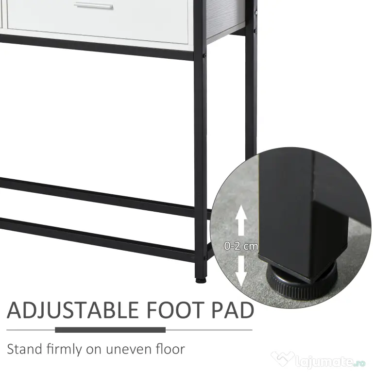 HOMCOM Consolă Modernă cu 2 Sertare, Masă pentru Hol sau Living, Design Elegant, 120x34x81 cm | Aosom Romania