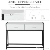 HOMCOM Consolă Modernă cu 2 Sertare, Masă pentru Hol sau Living, Design Elegant, 120x34x81 cm | Aosom Romania 