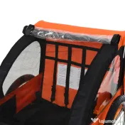 Homcom Remorca Bicicleta Copii – 2 Locuri, Siguranta & Cadru Otel 