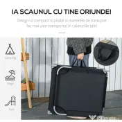 Outsunny Sezlong Pliabil pentru Grădină, Cadru Metalic și Țesătură Oxford Rezistentă, Negru | Aosom Romania