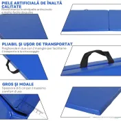 HOMCOM Saltea de Gimnastică Pliabilă și Antiderapantă 180x60x5 cm Albastru | Aosom Romania