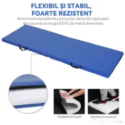 HOMCOM Saltea de Gimnastică Pliabilă și Antiderapantă 180x60x5 cm Albastru | Aosom Romania