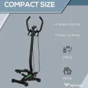 HOMCOM Stepper Profesional Fitness cu Manubriu si Corzi, 40x48x118cm