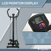 HOMCOM Stepper Profesional Fitness cu Manubriu si Corzi, 40x48x118cm