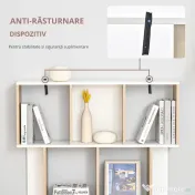 HOMCOM Bibliotecă din Lemn cu 3 Rafturi, Dimensiuni 100x30x124cm, Design Elegant pentru Organizare și Depozitare | AOSOM România 