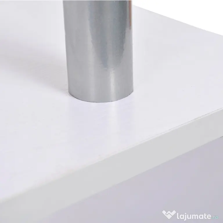HOMCOM Bibliotecă de Design Modern cu 4 Rafturi, Etajeră Divizoare și Organizator pentru Cărți, 80x30x145cm, Alb