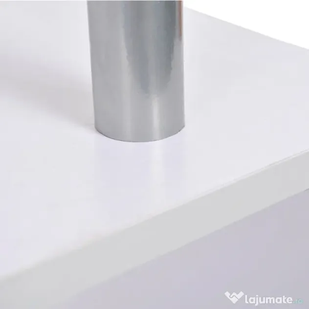 HOMCOM Bibliotecă de Design Modern cu 4 Rafturi, Etajeră Divizoare și Organizator pentru Cărți, 80x30x145cm, Alb