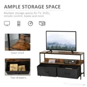 HOMCOM comoda TV stil industrial 98x29x56cm, maro si negru | Aosom Romania