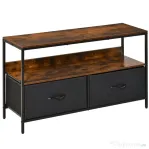 HOMCOM comoda TV stil industrial 98x29x56cm, maro si negru