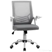 Vinsetto Scaun de Birou Ergonomic cu Suport Lombar din Țesătură, Gri | Aosom Romania