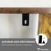 HOMCOM Bibliotecă cu 5 Rafturi, Compartimente Deschise, 77 x 30 x 157,5 cm, Maro Rustic și Negru | Aosom Romania