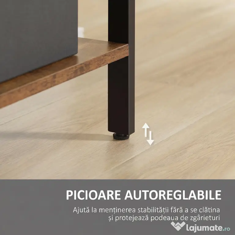 HOMCOM Bibliotecă cu 5 Rafturi, Compartimente Deschise, 77 x 30 x 157,5 cm, Maro Rustic și Negru | Aosom Romania