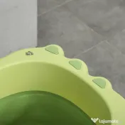 HOMCOM Cadă pentru Băiță Nou-Născuți și Copii 0-6 Ani, Plastic Antiderapant, Verde, Dimensiuni 75.3x55.4x43cm | Aosom România