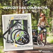 HOMCOM Remorcă Bicicletă pentru Copii, Design 2 în 1 cu Frână și Centură de Siguranță, 142x75x101 cm, Albastru 