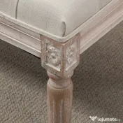 Banca pentru dormitor si hol cu tapiterie din poliester cu efect de in 80x40x41cm, bej HOMCOM | Aosom Romania 