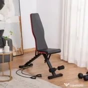 HOMCOM Bancă Reglabilă pentru Exerciții Musculare, Oțel și PU, Negru și Roșu, 130x48x48-109 cm | Aosom Romania 